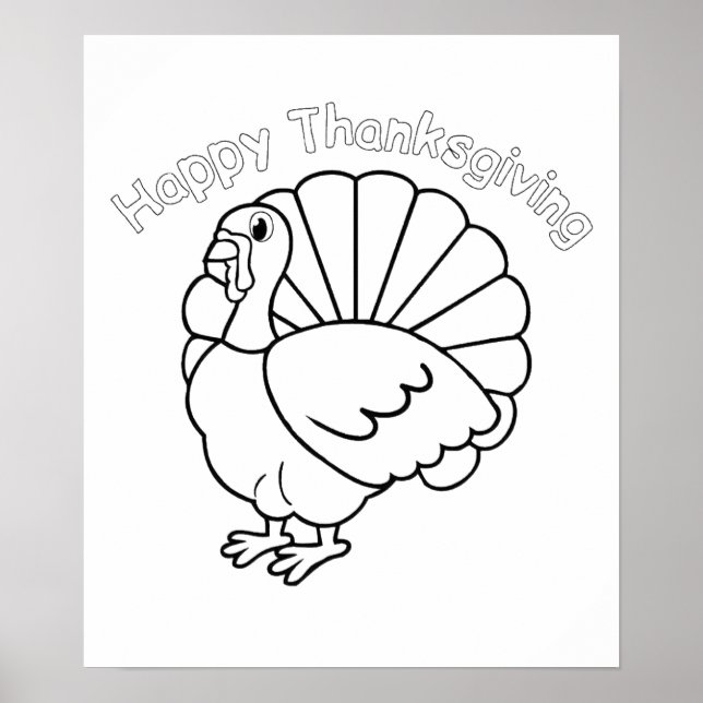 Póster Fijar � colorear para Thanksgiving - (Frente)