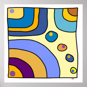 Póster Fijar cuadrado medio modelo “Bubble Gum Art "