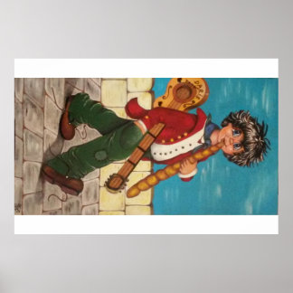 Póster Fijar. Poulbot a la guitarra