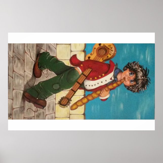 Póster Fijar. Poulbot a la guitarra (Frente)