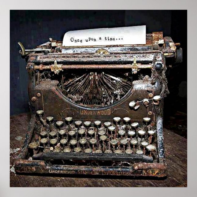 Póster Fijar, Underwood, maragota máquina de escribir (Frente)