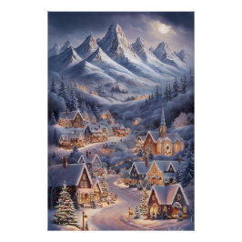 Póster Fijne Kerstfeest Winter Wonderland Greeting Card 