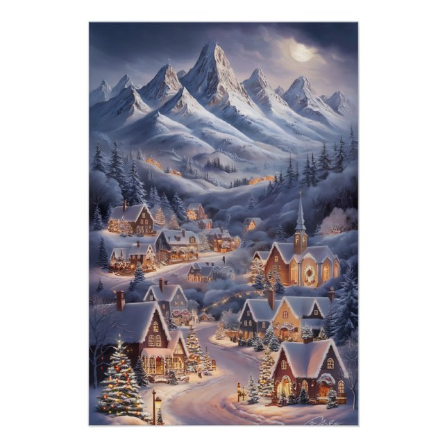 Póster Fijne Kerstfeest Winter Wonderland Greeting Card  (Anverso)