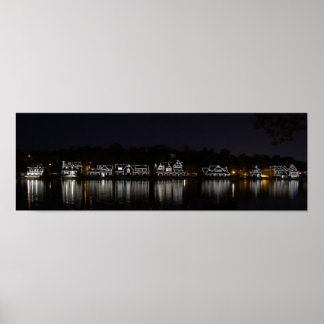Póster Fila de barco por la noche... Filadelfia, PA