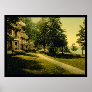 Póster Fila de cabañas en Chautauqua, NY 1898