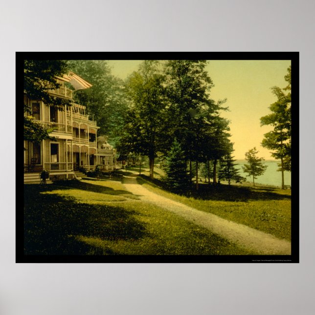 Póster Fila de cabañas en Chautauqua, NY 1898 (Frente)