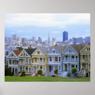 Póster Fila de casas victorianas