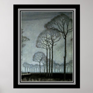 Póster Fila de los árboles en enero Mankes Ca 1915-16x20