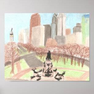 Póster Filadelfia CItyscape Poster/ Print