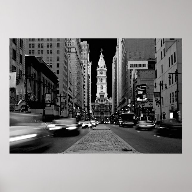 Póster Filadelfia en Poster nocturno (Frente)