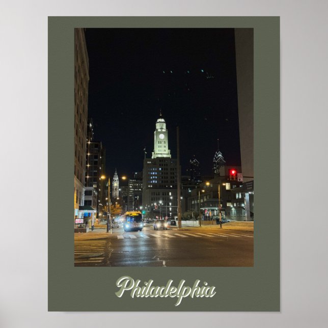 Póster Filadelfia en Poster nocturno (Frente)
