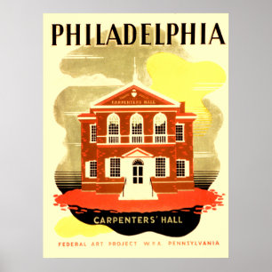 Póster Filadelfia Pennsylvania Carpenter Hall