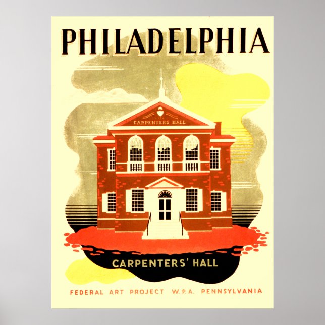 Póster Filadelfia Pennsylvania Carpenter Hall (Frente)