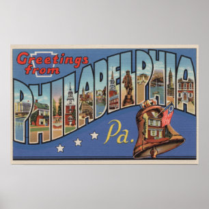 Póster Filadelfia, Pennsylvania - Letra grande