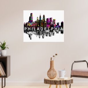 Póster Filadelfia, Pensilvania en graffiti