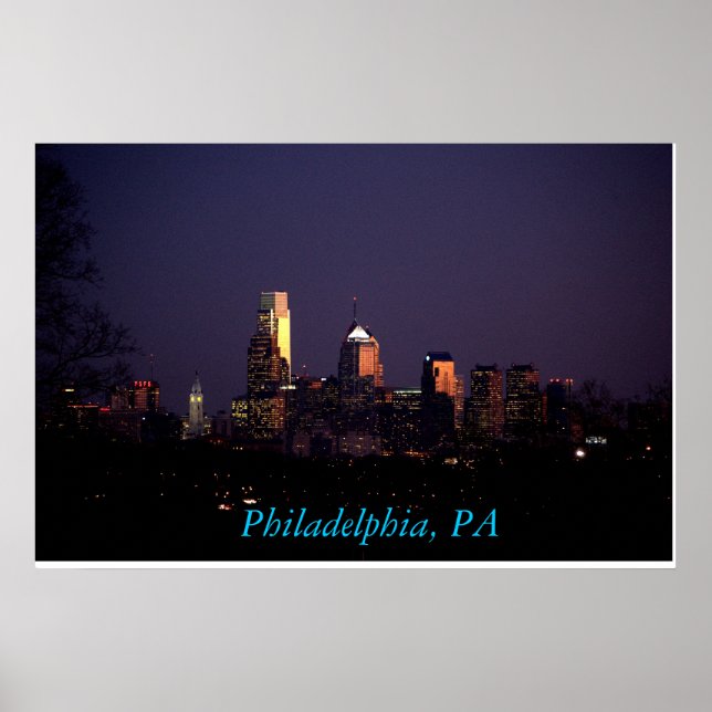 Póster Filadelfia, poster de skyline de la AP (Frente)