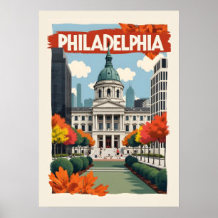 Póster Filadelfia retro