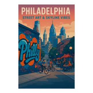 Póster Filadelfia - Vibes de Street Art & Skyline