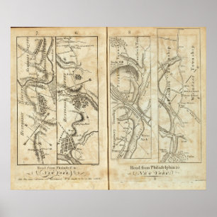 Póster Filadelfia y la hoja de ruta de Nueva York 2