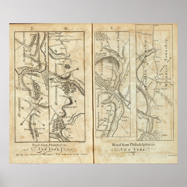 Póster Filadelfia y la hoja de ruta de Nueva York 2 (Frente)