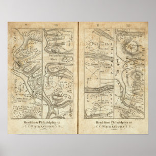 Póster Filadelfia y la hoja de ruta de Washington