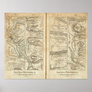 Póster Filadelfia y la hoja de ruta de Washington