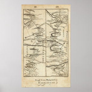 Póster Filadelfia y la hoja de ruta de Washington