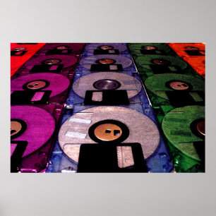 Póster Filas de floppies