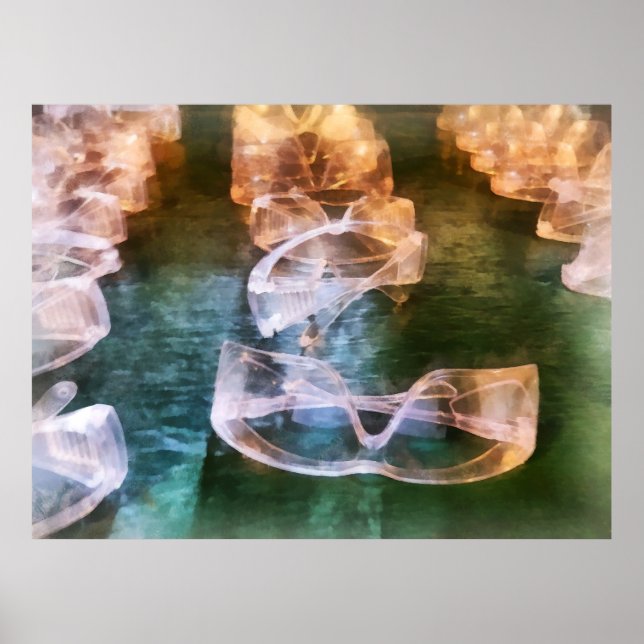 Póster Filas de gafas de seguridad (Frente)