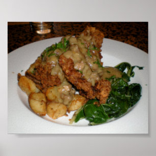 Póster ¡Filete frito pollo!