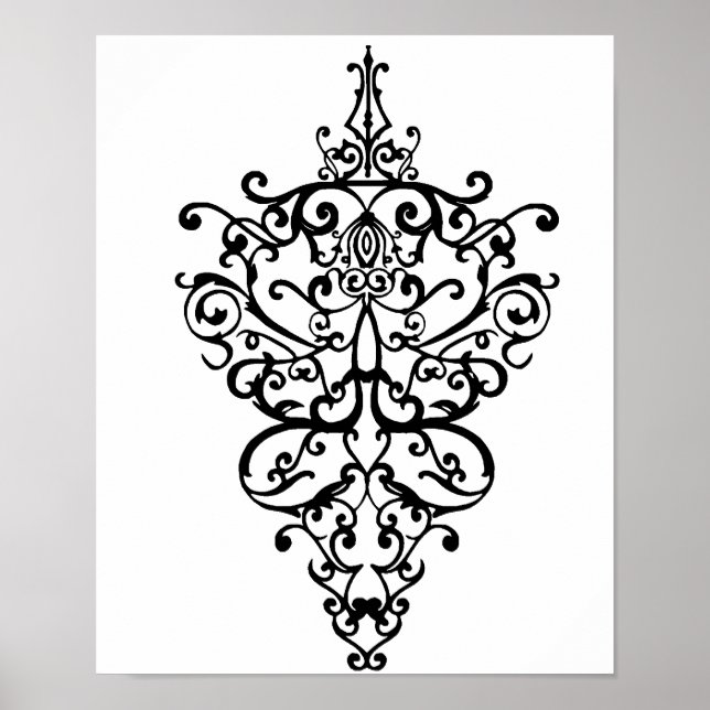 Póster Filigree negro (Frente)
