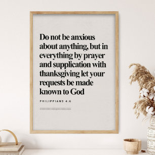 Póster Filipenses 4:6, Versículo Bíblico, Biblia Moderna,