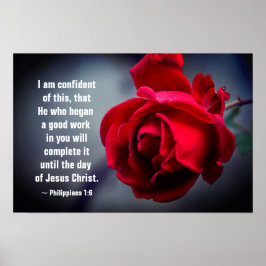 Póster Filipinas 1:6 Estoy seguro de esta Biblia Verse