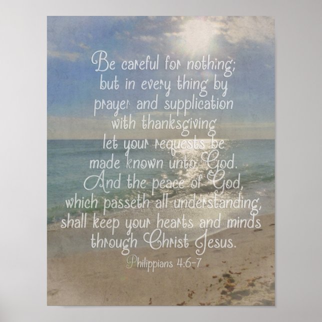 Póster Filipinas 4:13 Biblia de paz Verse Beach Christian (Frente)
