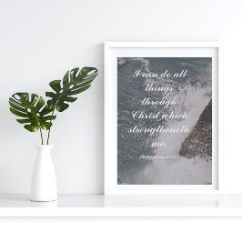 Póster Filipinas 4:13 Biblia Verse Océano Majestuoso