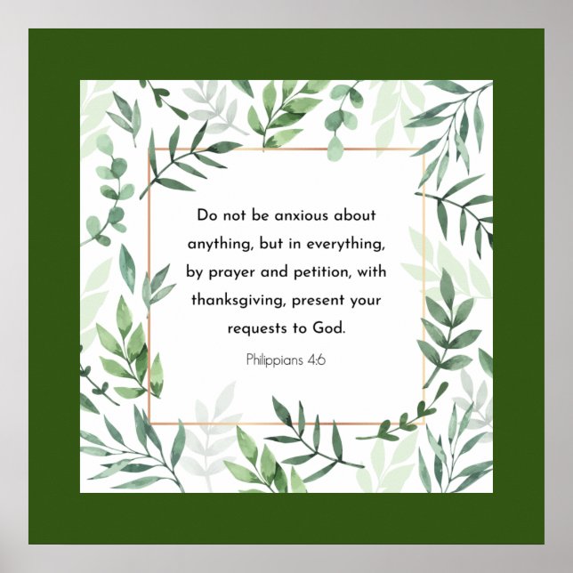 Póster Filipinas 4:6, Biblia Verse, (Frente)