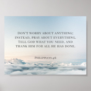 Póster Filipinas 4:6, no te preocupes por nada