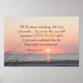 Póster Filipinas 4:6 Reza Por Todo El Ocean Sunset