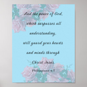 Póster Filipinas 4:7, la Biblia Verse