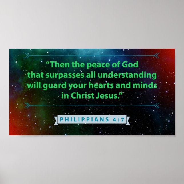 Póster Filipinas 4:7—La paz de Dios (Frente)