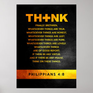 Póster Filipinas 4:8 Biblia Verso