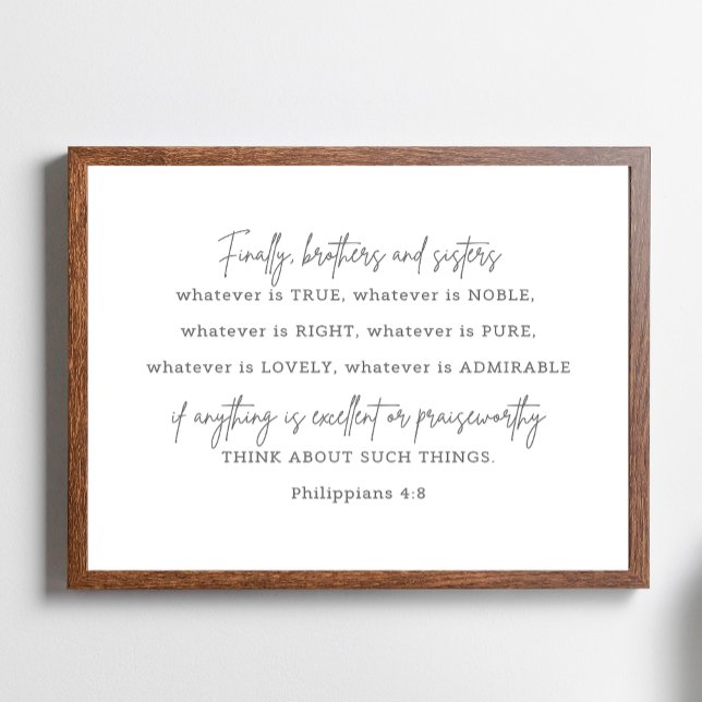 Póster Filipinas 4: 8, lo que sea es verdadero Rótulo, (Subido por el creador)