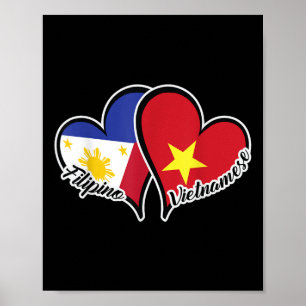 Póster Filipinas: Bandera de Vietnam en medio filipino