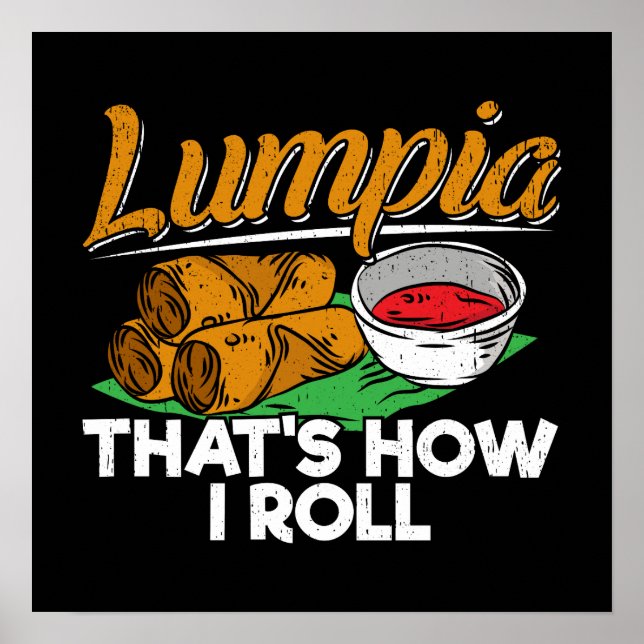 Póster Filipinas: Cita de comida filipina Lumpia (Frente)
