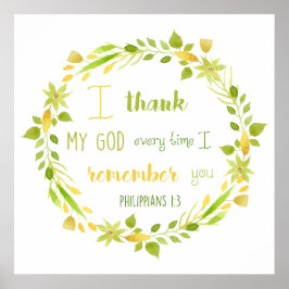 Póster filipinas de acuarela floral poster de verso bibli