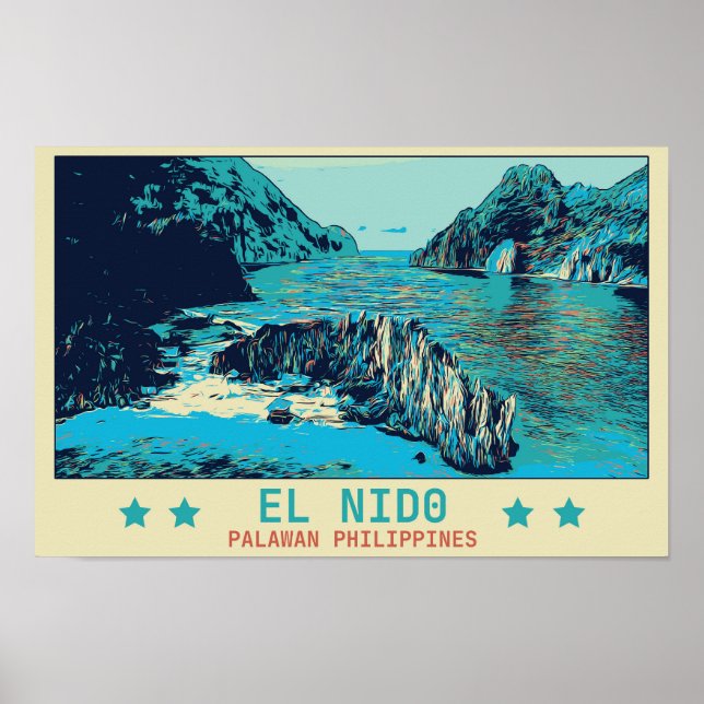 Póster Filipinas, El Nido Palawan maravilla de la natural (Frente)