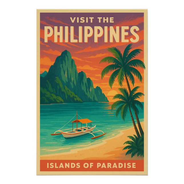 Póster Filipinas - Islas del Paraíso (Anverso)
