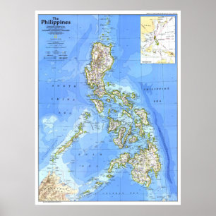 Póster Filipinas: MAP detallado de 1986 ...