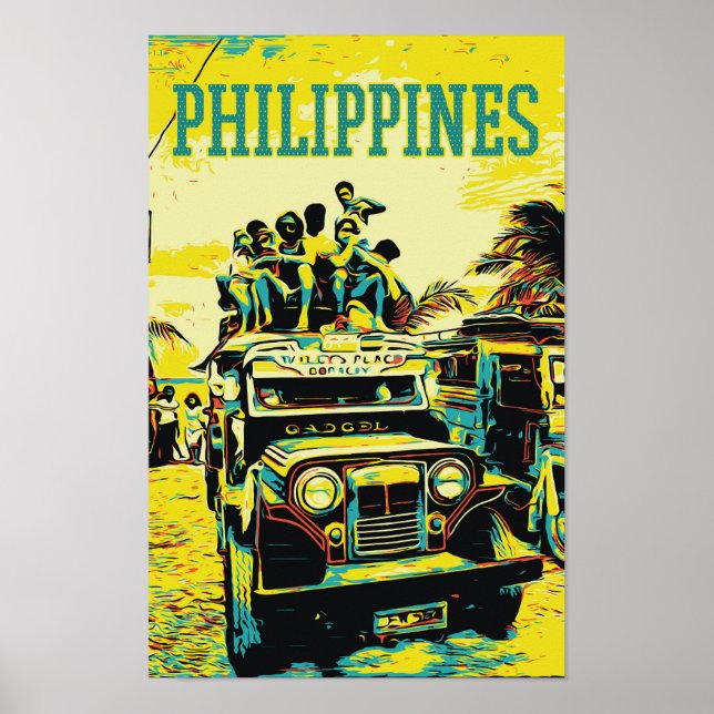 Póster Filipinas, un yipni sobrecargado (Frente)