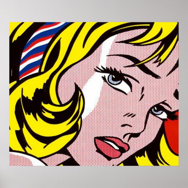 Póster Fille avec le ruban de cheveux roy lichtenstein (Frente)
